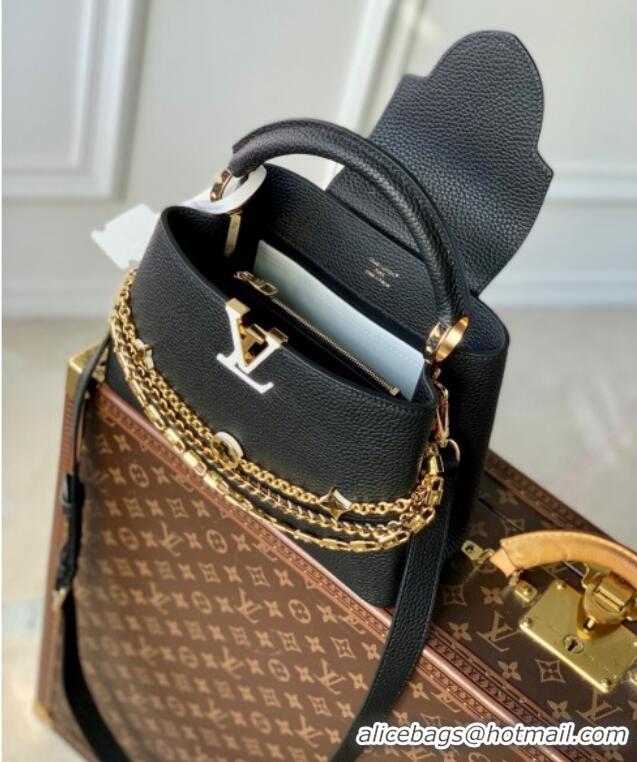 Affordable Price Louis Vuitton Capucines BB Bag in Black Taurillon Leather with Chain M12345 2025