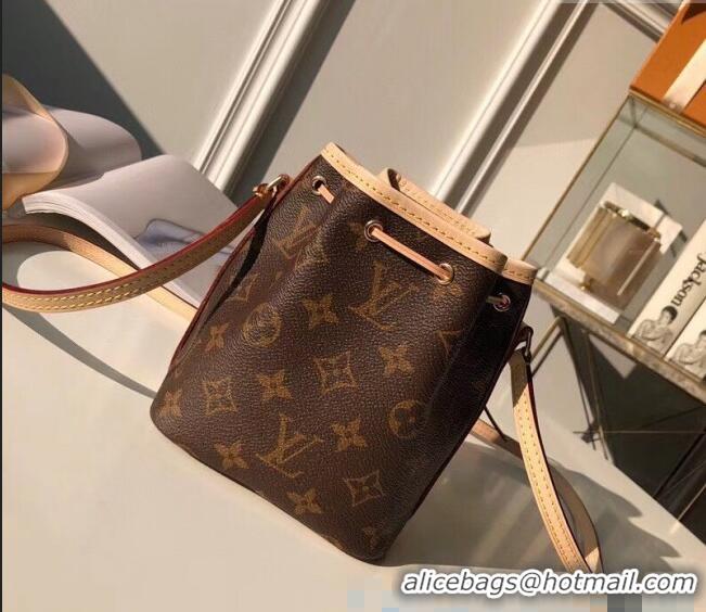 Famous Brand Louis Vuitton Nano Noe Mini Bucket Bag M41346 Monogram Canvas/Nude 2025