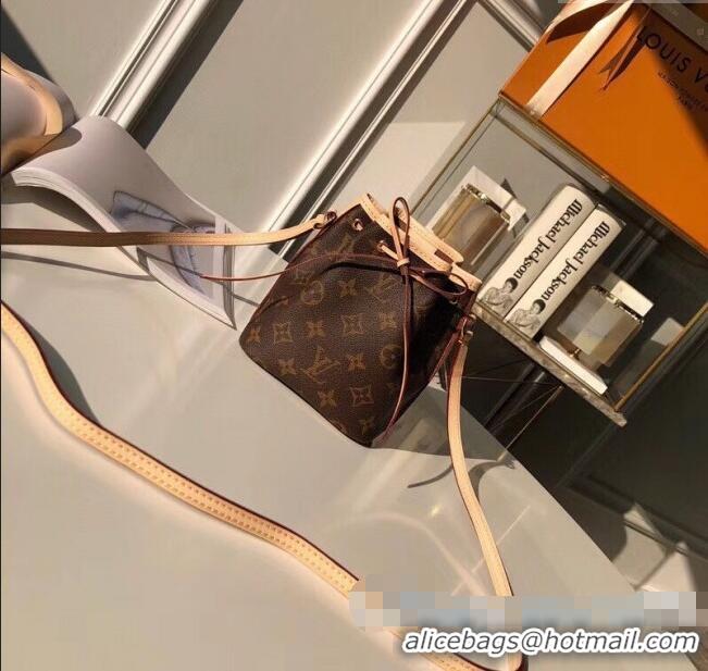 Famous Brand Louis Vuitton Nano Noe Mini Bucket Bag M41346 Monogram Canvas/Nude 2025