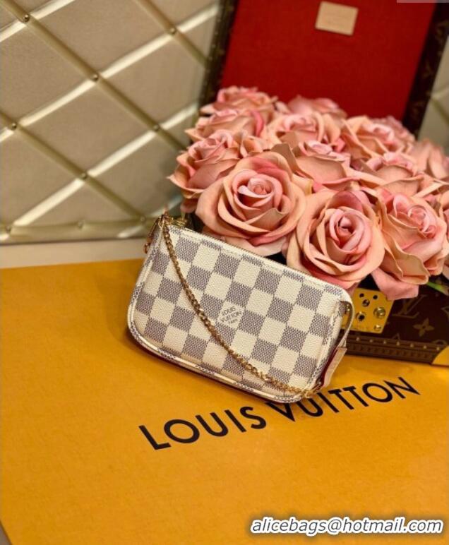 Best Price Louis Vuitton Mini Pochette Accessoires Bag in Damier Azur Canvas N58010 2025