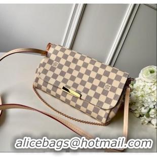 Top Design Louis Vuitton Pochette Favorite MM Chain Bag Damier Azur Canvas N41275 2025