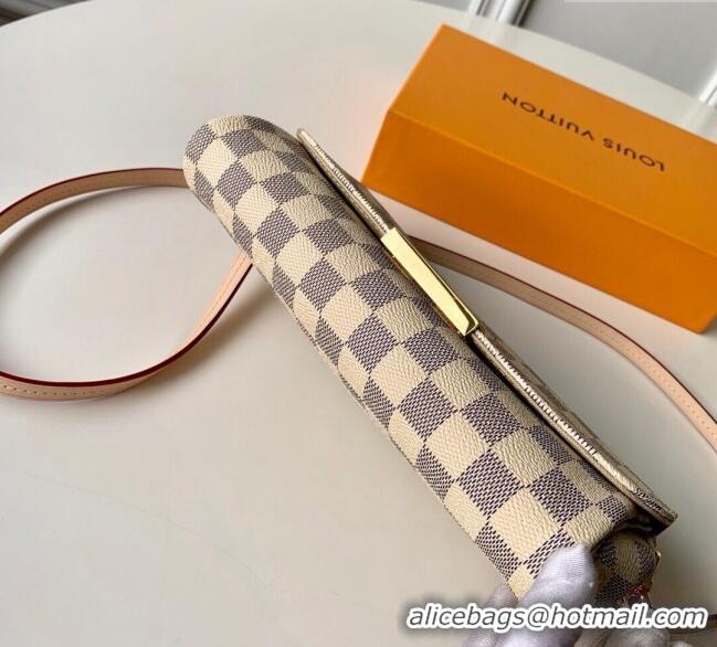 Top Design Louis Vuitton Pochette Favorite MM Chain Bag Damier Azur Canvas N41275 2025