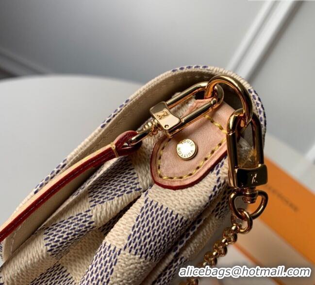 Top Design Louis Vuitton Pochette Favorite MM Chain Bag Damier Azur Canvas N41275 2025