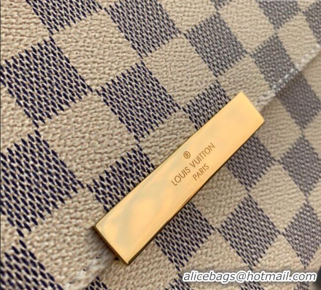 Top Design Louis Vuitton Pochette Favorite MM Chain Bag Damier Azur Canvas N41275 2025