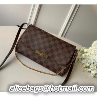 Low Cost Louis Vuitton Pochette Favorite MM Chain Bag Damier Ebene Canvas N41129 2025