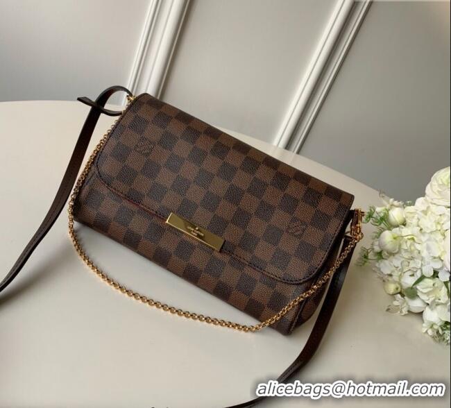 Low Cost Louis Vuitton Pochette Favorite MM Chain Bag Damier Ebene Canvas N41129 2025