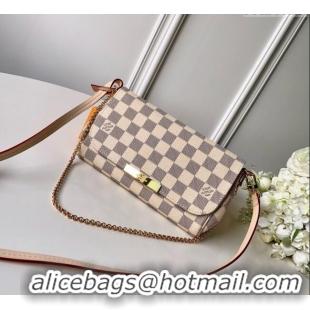 Top Quality Louis Vuitton Pochette Favorite PM Chain Bag Damier Azur Canvas N41277 2025