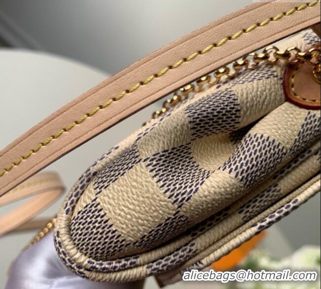 Top Quality Louis Vuitton Pochette Favorite PM Chain Bag Damier Azur Canvas N41277 2025