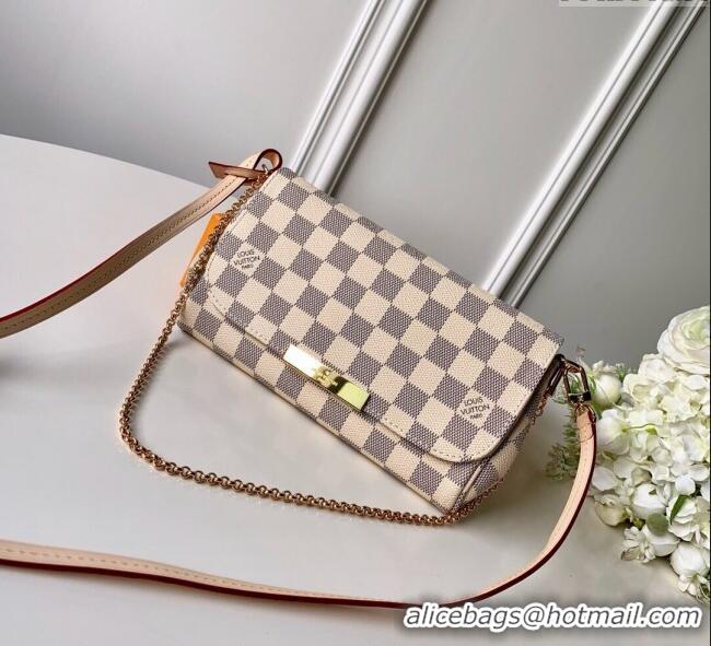 Top Quality Louis Vuitton Pochette Favorite PM Chain Bag Damier Azur Canvas N41277 2025