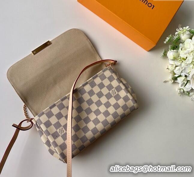 Top Quality Louis Vuitton Pochette Favorite PM Chain Bag Damier Azur Canvas N41277 2025