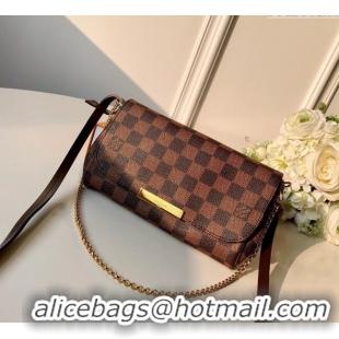 Most Popular Louis Vuitton Pochette Favorite PM Chain Bag Damier Ebene Canvas N41276 2025