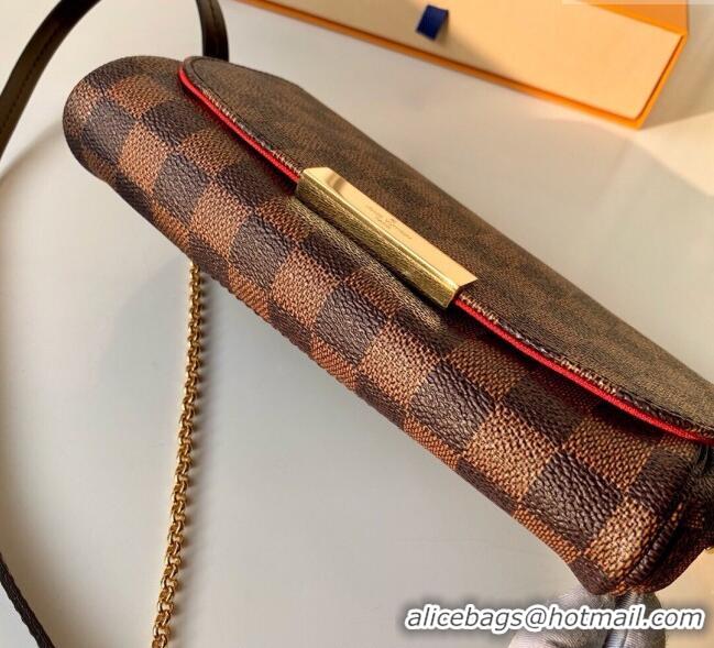 Most Popular Louis Vuitton Pochette Favorite PM Chain Bag Damier Ebene Canvas N41276 2025