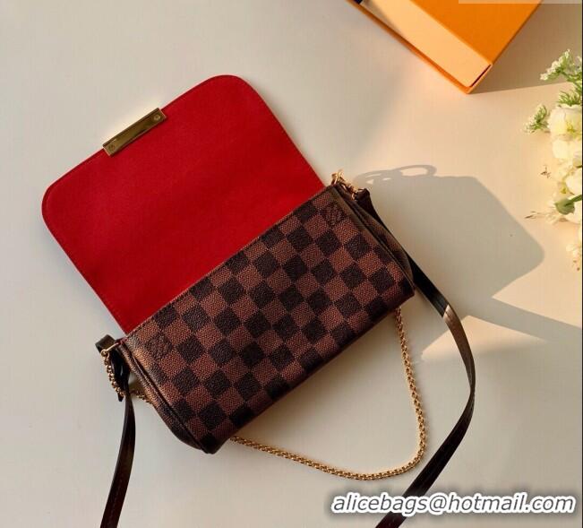 Most Popular Louis Vuitton Pochette Favorite PM Chain Bag Damier Ebene Canvas N41276 2025