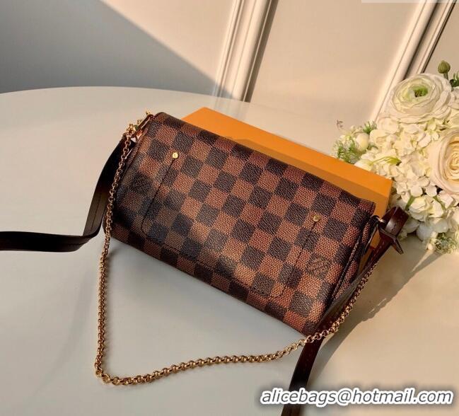 Most Popular Louis Vuitton Pochette Favorite PM Chain Bag Damier Ebene Canvas N41276 2025