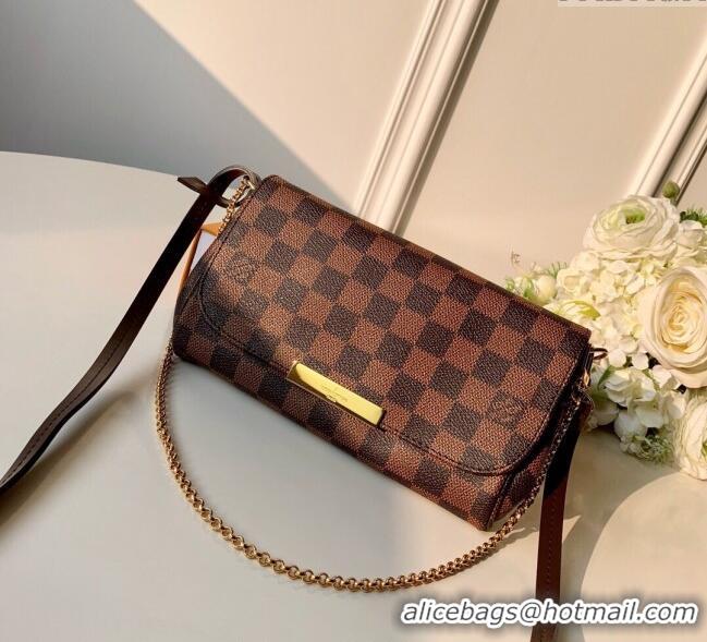 Most Popular Louis Vuitton Pochette Favorite PM Chain Bag Damier Ebene Canvas N41276 2025