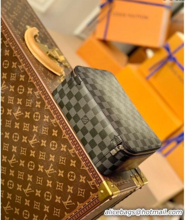 Free Shipping Louis Vuitton Packing Cube MM Travel Organizer N40182 Damier Graphite Canvas 2025