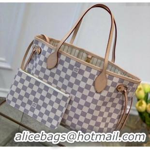 Grade Design Louis Vuitton Neverfull PM Tote Bag N41362 Damier Azur Canvas/Light Beige 2025