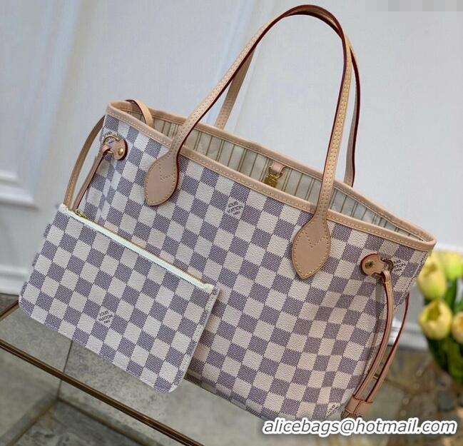 Grade Design Louis Vuitton Neverfull PM Tote Bag N41362 Damier Azur Canvas/Light Beige 2025