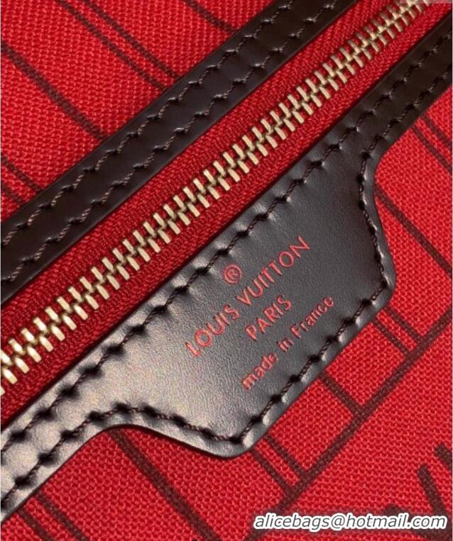 New Design Louis Vuitton Neverfull PM Tote Bag N41359 Damier Ebene Canvas/Red 2025