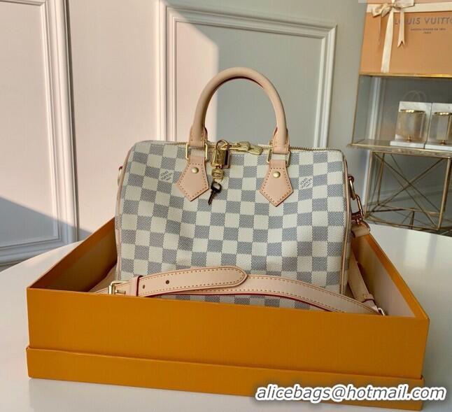 Top Grade Louis Vuitton Speedy Bandouliere 25 Bag Damier Azur Canvas N41374 2025