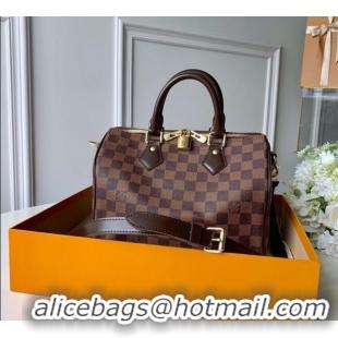 New Cheap Louis Vuitton Speedy Bandouliere 25 Bag Damier Ebene Canvas N41368 2025