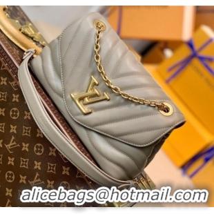 Top Design Louis Vuitton LV New Wave Chain Bag in Smooth Leather MM58550 Taupe Grey 2025