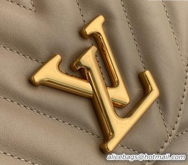 Top Design Louis Vuitton LV New Wave Chain Bag in Smooth Leather MM58550 Taupe Grey 2025