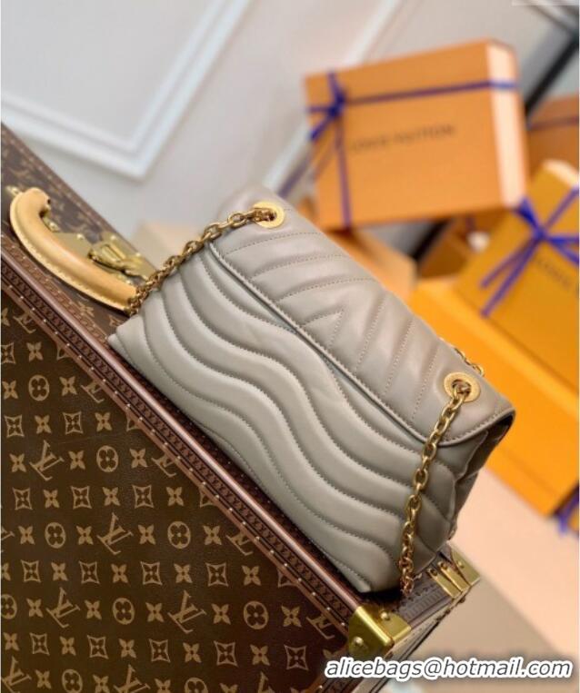 Top Design Louis Vuitton LV New Wave Chain Bag in Smooth Leather MM58550 Taupe Grey 2025