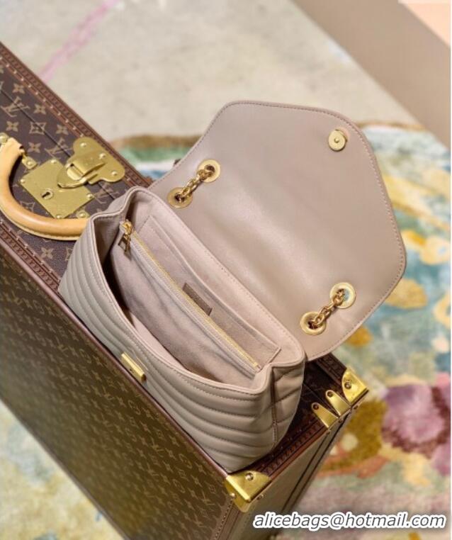 Top Design Louis Vuitton LV New Wave Chain Bag in Smooth Leather MM58550 Taupe Grey 2025