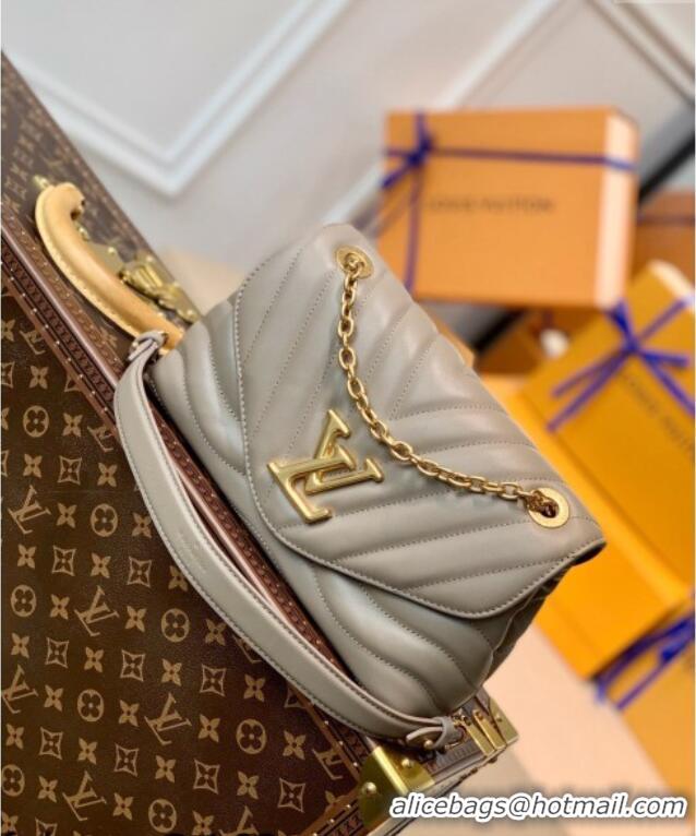 Top Design Louis Vuitton LV New Wave Chain Bag in Smooth Leather MM58550 Taupe Grey 2025