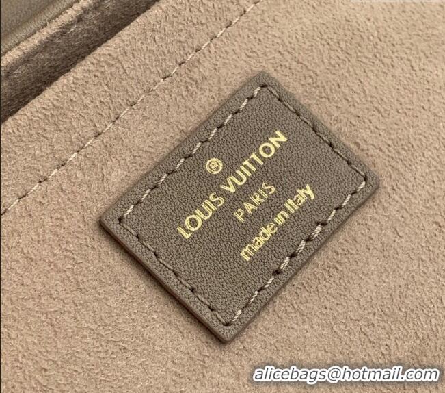 Top Design Louis Vuitton LV New Wave Chain Bag in Smooth Leather MM58550 Taupe Grey 2025