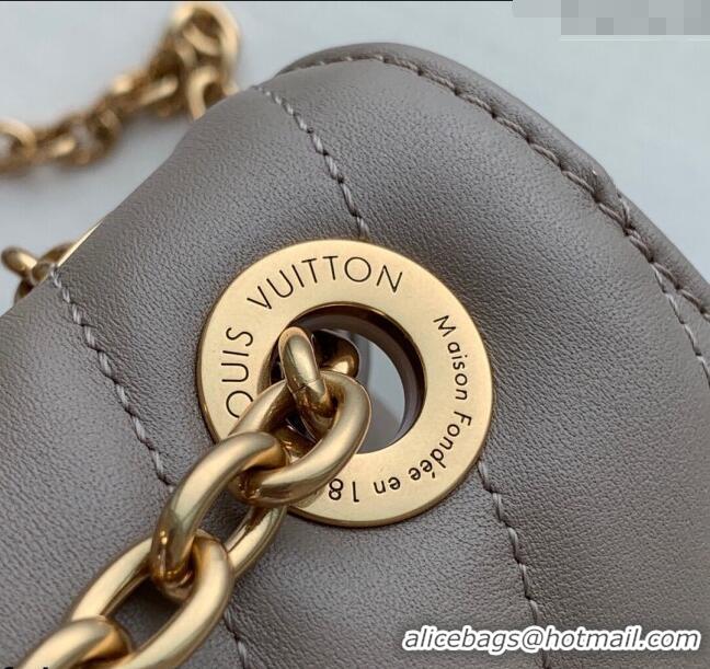 Top Design Louis Vuitton LV New Wave Chain Bag in Smooth Leather MM58550 Taupe Grey 2025