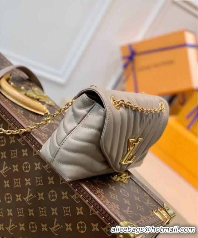 Top Design Louis Vuitton LV New Wave Chain Bag in Smooth Leather MM58550 Taupe Grey 2025