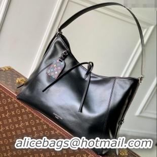 Top Grade Louis Vuitton LV x TM CarryAll Vibe Hobo Bag in Black Lambskin Leather M13105 2025