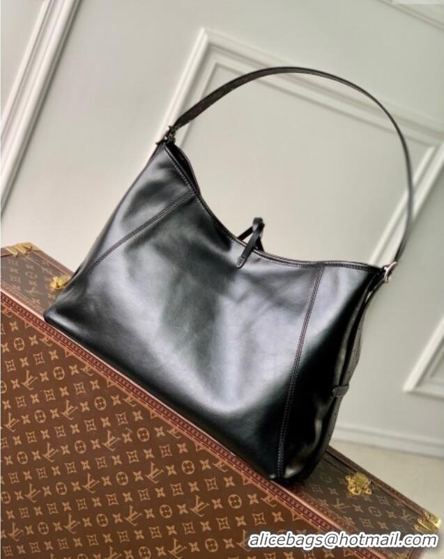 Top Grade Louis Vuitton LV x TM CarryAll Vibe Hobo Bag in Black Lambskin Leather M13105 2025