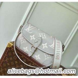 Best Design Louis Vuitton Diane Bag in Embossed Grained Leather M14214 Brume Grey/White Quartz 2025