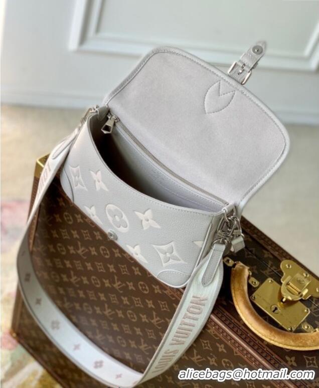 Best Design Louis Vuitton Diane Bag in Embossed Grained Leather M14214 Brume Grey/White Quartz 2025