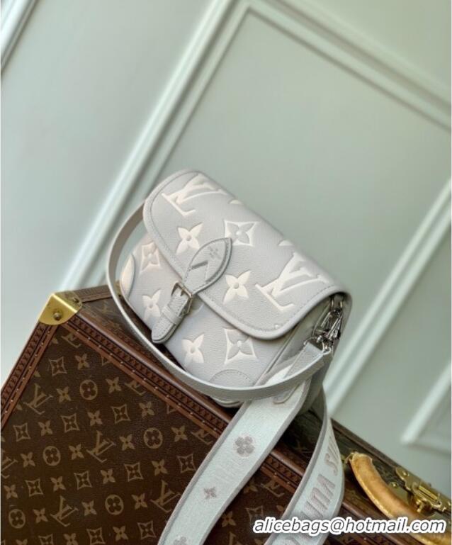 Best Design Louis Vuitton Diane Bag in Embossed Grained Leather M14214 Brume Grey/White Quartz 2025