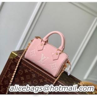 Promotional Louis Vuitton Nano Speedy Bag in Embossed Grained Leather M14226 Rose Pink/ White Quartz 2025