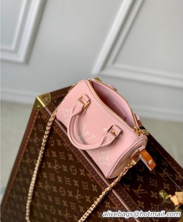 Promotional Louis Vuitton Nano Speedy Bag in Embossed Grained Leather M14226 Rose Pink/ White Quartz 2025