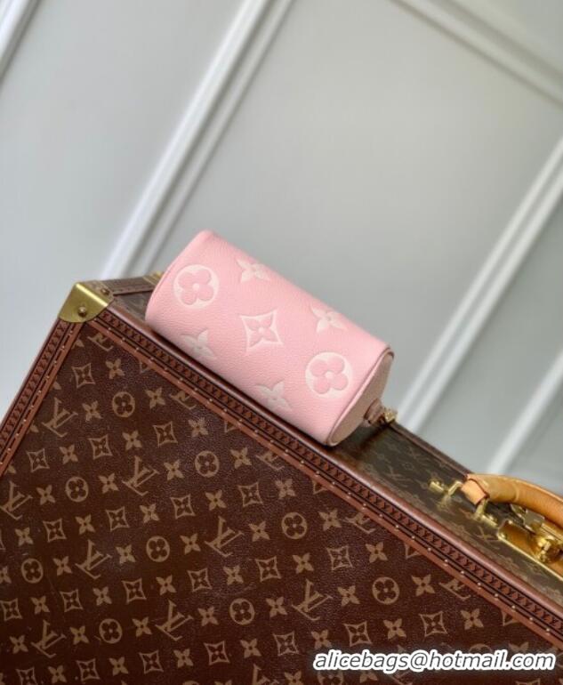 Promotional Louis Vuitton Nano Speedy Bag in Embossed Grained Leather M14226 Rose Pink/ White Quartz 2025