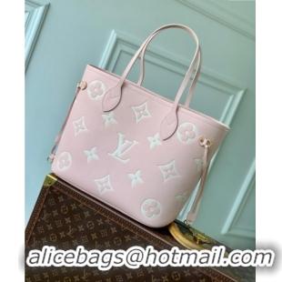 Fashion Discount Louis Vuitton Neverfull MM Tote Bag in Embossed Grained Leather M14210 Rose Pink 2025