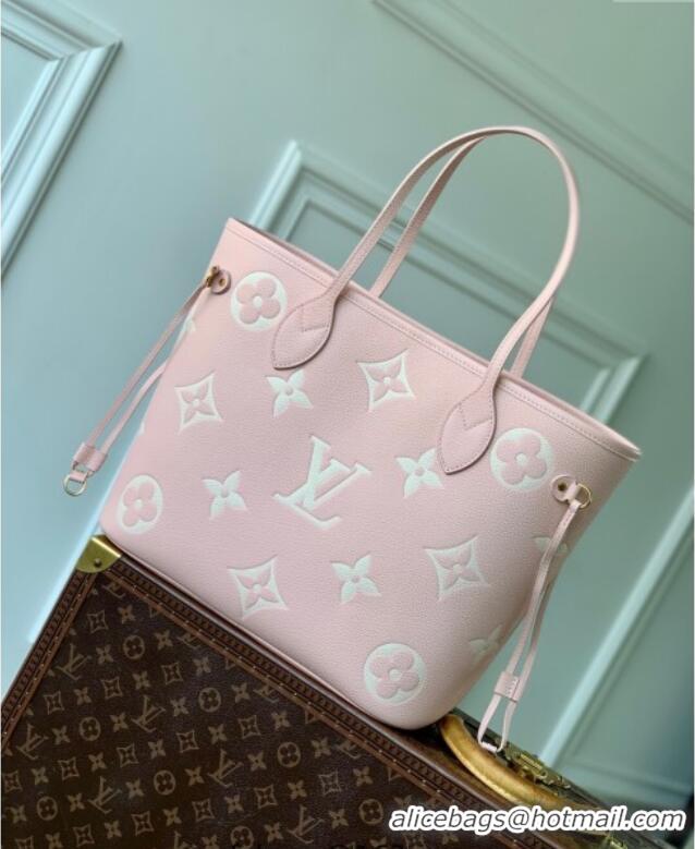 Fashion Discount Louis Vuitton Neverfull MM Tote Bag in Embossed Grained Leather M14210 Rose Pink 2025