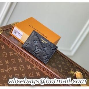 Top Grade Louis Vuitton Criss-Cross Card Holder Wallet in Black Embossed Grained Leather M13695 2025