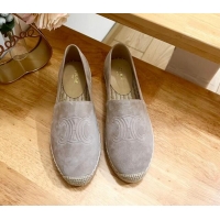 Best Product Celine Suede Logo Espadrilles Flats Grey 1223090