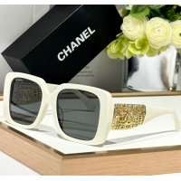 Buy Discount Chanel Sunglasses with Gold-Tone Mesh CH5532 White 2024