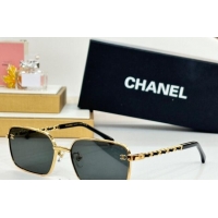 Luxury Cheap Chanel Sunglasses with Chain CH4282 Grey/Gold 2024