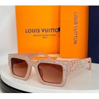 Famous Brand Louis Vuitton Sunglasses with Strass Z2396E Pink 2024