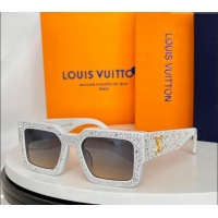 Stylish Discount Louis Vuitton Sunglasses with Strass Z2396E White 2024