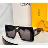 Trendy Design Loewe Sqaure Sunglasses with Stripes LW40090 Black/Dark Grey 2024